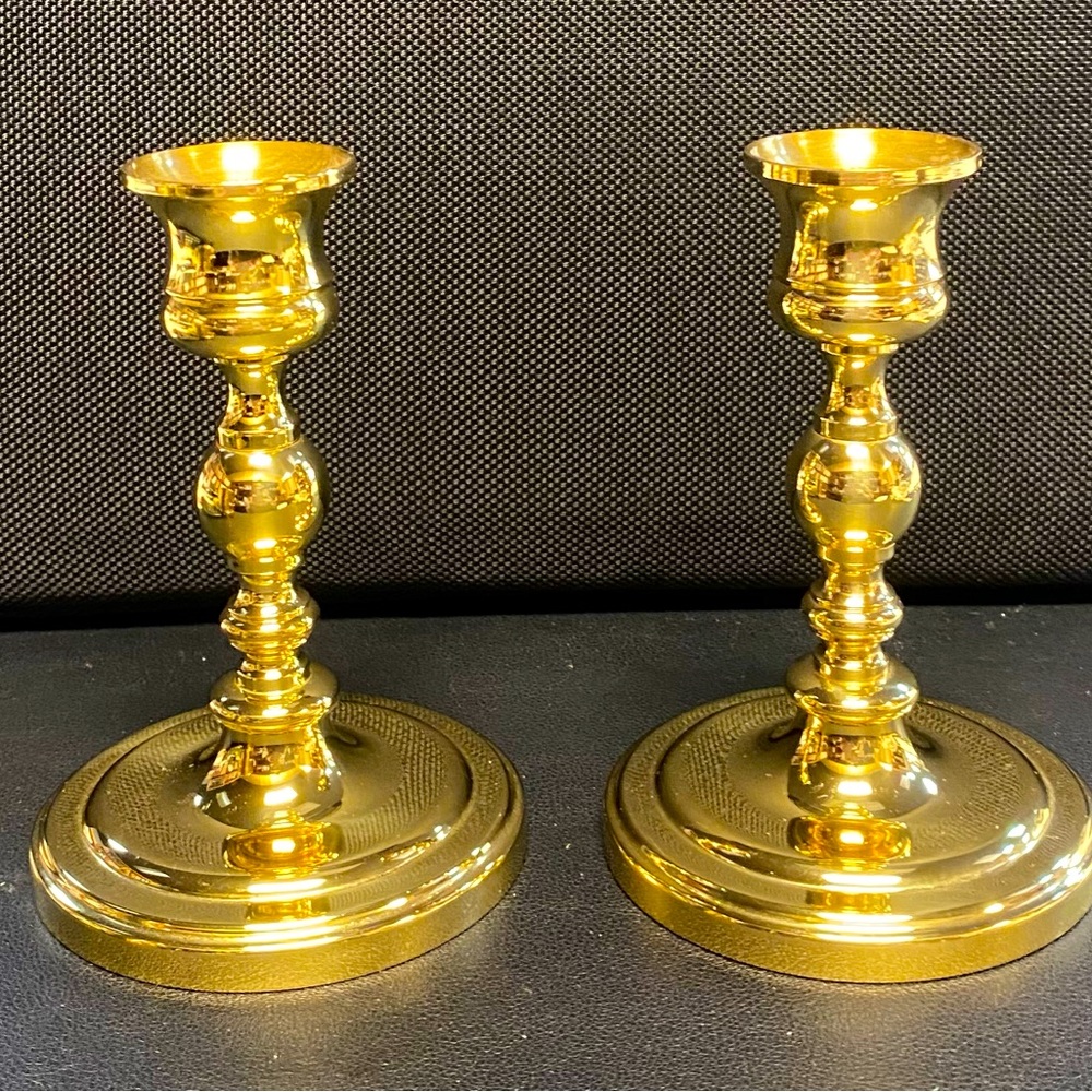 Baldwin brass candlestick; pair.